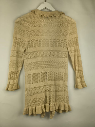 Second-Hand - Pingpong Cream Lace Frilly Cardigan Size S - SwapUp
