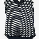 Second-Hand - Witchery Navy Polka Dot V Neck Top Size S - SwapUp
