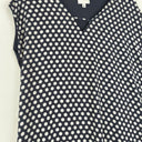 Second-Hand - Witchery Navy Polka Dot V Neck Top Size S - SwapUp