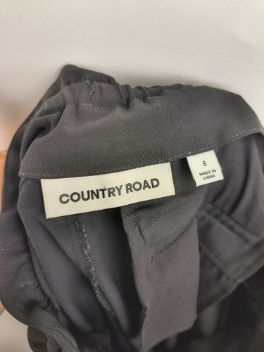Second-Hand - Country Road Paperbag Waist Casual Black Pants Size 6 - SwapUp