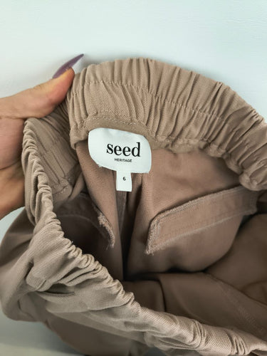 Second-Hand - Seed Latte Casual Drawstring Pants Size 6 - SwapUp