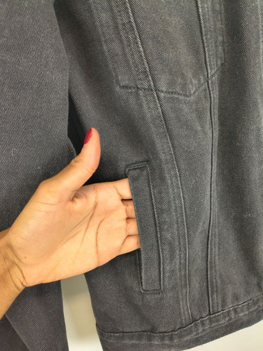 Second-Hand - Assorted Brands Black Denim Peacock Back Jacket Size M - SwapUp