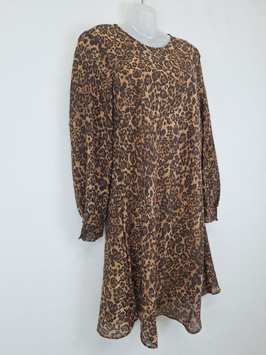 Second-Hand - Stockholm Atelier & Other Stories Modest Semi Sheer Leopard Print Knee Length Dress Size M - SwapUp