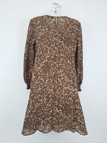 Second-Hand - Stockholm Atelier & Other Stories Modest Semi Sheer Leopard Print Knee Length Dress Size M - SwapUp