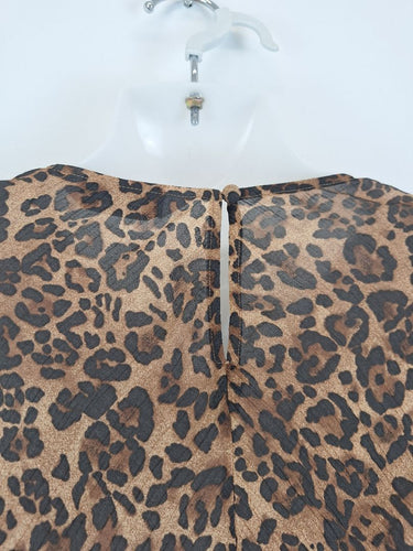 Second-Hand - Stockholm Atelier & Other Stories Modest Semi Sheer Leopard Print Knee Length Dress Size M - SwapUp
