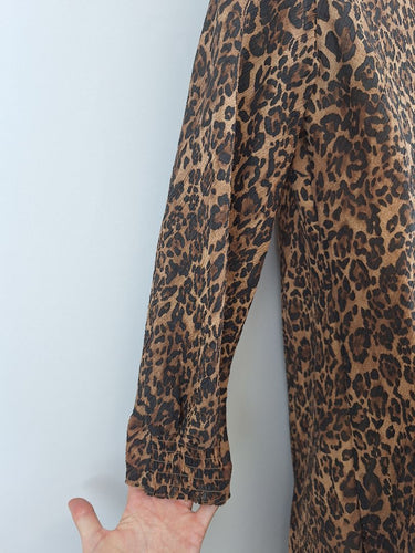Second-Hand - Stockholm Atelier & Other Stories Modest Semi Sheer Leopard Print Knee Length Dress Size M - SwapUp