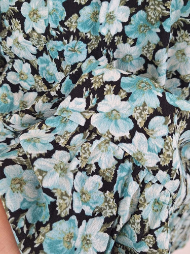 Second-Hand - Los Angeles & Other Stories Blue Floral Tea Party Day Mini Dress Size M - SwapUp