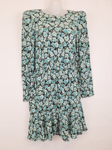 Second-Hand - Los Angeles & Other Stories Blue Floral Tea Party Day Mini Dress Size M - SwapUp