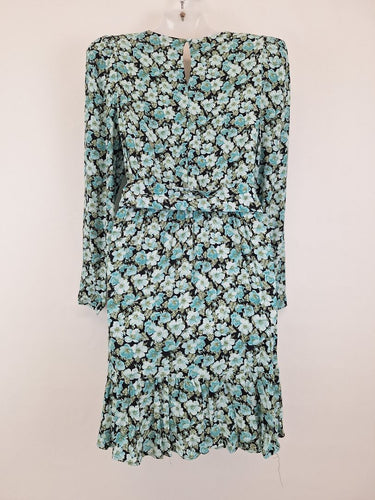 Second-Hand - Los Angeles & Other Stories Blue Floral Tea Party Day Mini Dress Size M - SwapUp