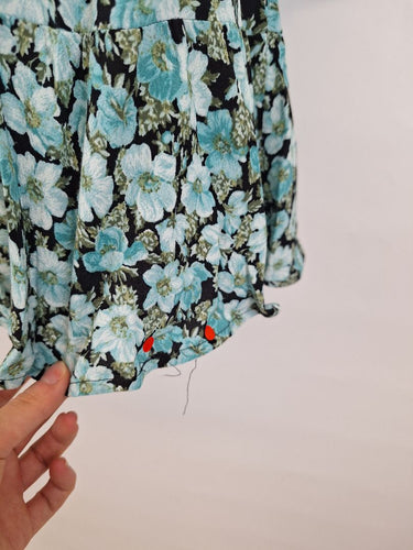 Second-Hand - Los Angeles & Other Stories Blue Floral Tea Party Day Mini Dress Size M - SwapUp