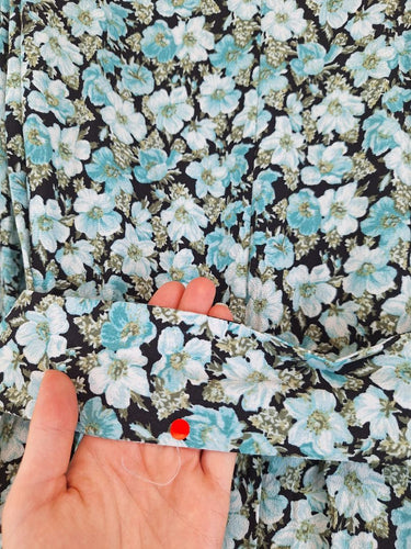 Second-Hand - Los Angeles & Other Stories Blue Floral Tea Party Day Mini Dress Size M - SwapUp