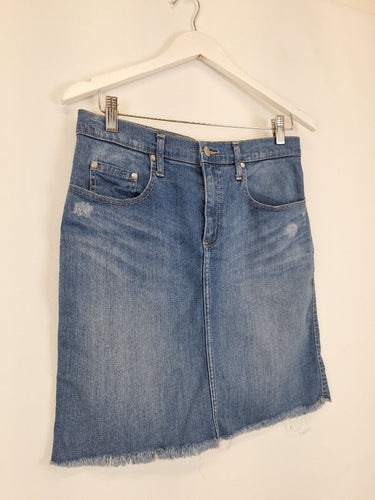 Second-Hand - Nobody Denim Frayed Hem Denim Cult Skirt Size 12 - SwapUp