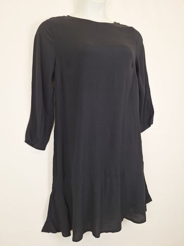 Second-Hand - Fate + Becker Midnight Navy Sleek Long Sleeve Mini Dress Size 12 - SwapUp