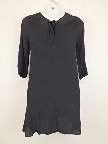 Second-Hand - Fate + Becker Midnight Navy Sleek Long Sleeve Mini Dress Size 12 - SwapUp