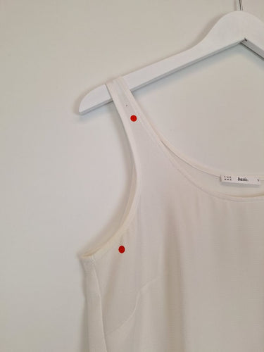 Second-Hand - The Ark Essential Sheer White Singlet Top Size S - SwapUp