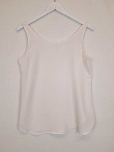 Second-Hand - The Ark Essential Sheer White Singlet Top Size S - SwapUp
