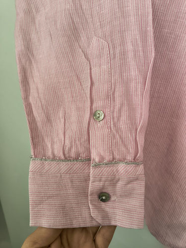 Second-Hand - Blue Illusion Glam Crystal Lined Shirt Size L - SwapUp