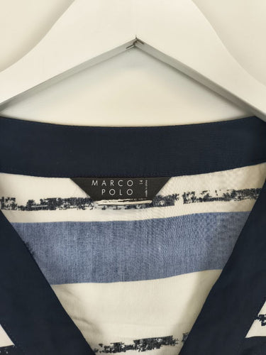 Second-Hand - Marco Polo Monochrome Stripe Top Size 14 - SwapUp