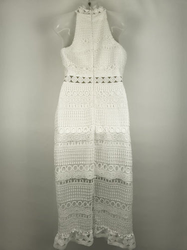 Second-Hand - Two Sisters Sophisticated Lace High Neck Midi Dress Size 10 - SwapUp