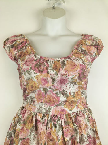 Second-Hand - Lazybones Retro Floral Summer Midi Dress Size - SwapUp
