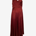 Second-Hand - Shareen Collections Wine Red Satin Cowl Neck Dress Size 12 - SwapUp