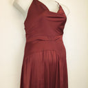 Second-Hand - Shareen Collections Wine Red Satin Cowl Neck Dress Size 12 - SwapUp