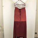 Second-Hand - Shareen Collections Wine Red Satin Cowl Neck Dress Size 12 - SwapUp
