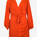 Second-Hand - Sheike Vibrant Orange Wrap Mini Dress Size 14 - SwapUp