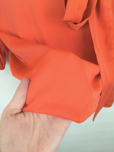 Second-Hand - Sheike Vibrant Orange Wrap Mini Dress Size 14 - SwapUp