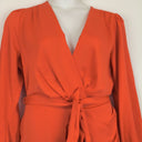 Second-Hand - Sheike Vibrant Orange Wrap Mini Dress Size 14 - SwapUp