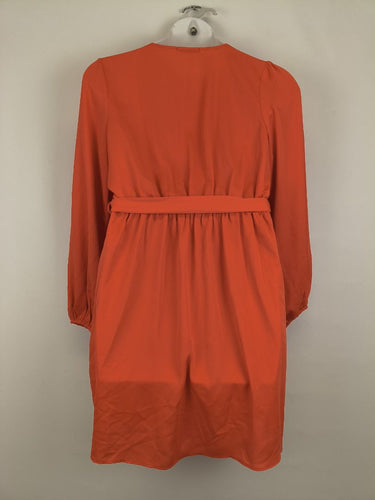Second-Hand - Sheike Vibrant Orange Wrap Mini Dress Size 14 - SwapUp
