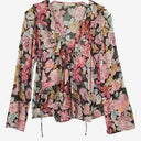 Second-Hand - Auguste Ruffle Tie Front Rose Blouse Size 8 - SwapUp