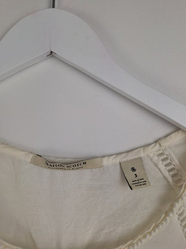 Second-Hand - Maison Scotch Cream Beaded Detail Top Size M - SwapUp