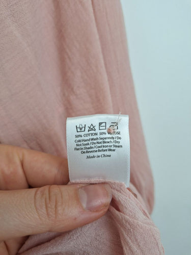 Second-Hand - Auguste Essential Dusty Pink Semi Sheer Blouse Size 8 - SwapUp