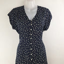 Second-Hand - Sweet Papillon Deep Navy Flirty Polka Dot Dress Size M - SwapUp