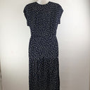 Second-Hand - Sweet Papillon Deep Navy Flirty Polka Dot Dress Size M - SwapUp