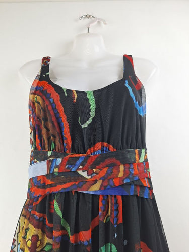 Second-Hand - Desigual By Lacroix Graphic Sheath Butterfly Mini Dress Size M - SwapUp