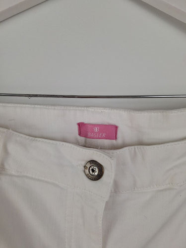 Second-Hand - BASLER White Denim Julienne Pants Size 12 - SwapUp