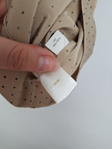 Second-Hand - Pure Silk Polka Keyhole Blouse Size S - SwapUp