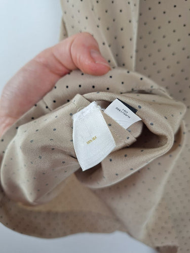 Second-Hand - Pure Silk Polka Keyhole Blouse Size S - SwapUp