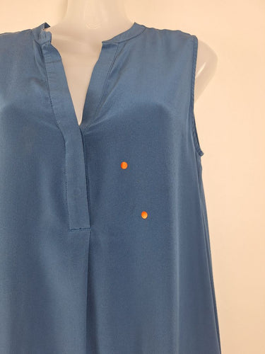 Second-Hand - Sportscraft Denim Blue Silk Midi Dress Size 10 - SwapUp