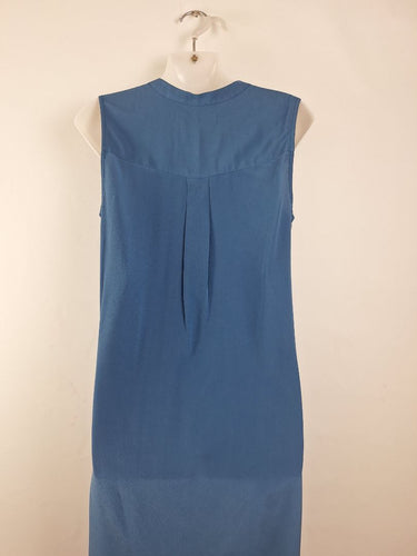 Second-Hand - Sportscraft Denim Blue Silk Midi Dress Size 10 - SwapUp
