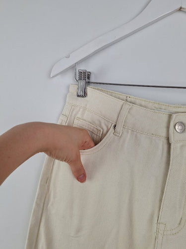 Second-Hand - The Fated Oat Milk Denim Straight Jeans Size 10 - SwapUp