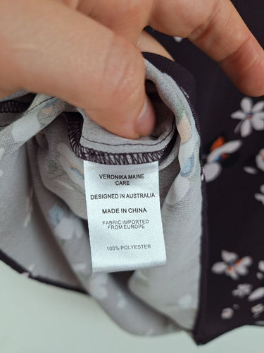 Second-Hand - Veronika Maine Plum Floral Blouse Size 8 - SwapUp