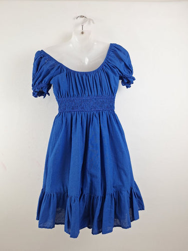 Second-Hand - Pilgrim Royal Blue Mini Sun Dress Size 10 - SwapUp