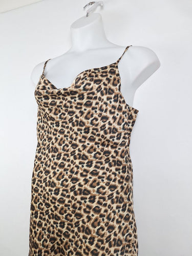 Second-Hand - Jorge Cowl Neck Animal Print Adjustable Length Dress Size 12 - SwapUp