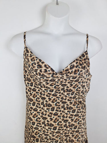Second-Hand - Jorge Cowl Neck Animal Print Adjustable Length Dress Size 12 - SwapUp
