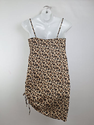 Second-Hand - Jorge Cowl Neck Animal Print Adjustable Length Dress Size 12 - SwapUp
