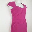 Second-Hand - Hobbs Fuscia Draped Asymmetric Dress Size 12 - SwapUp