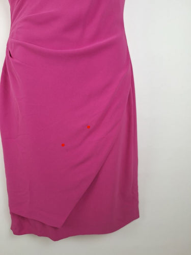 Second-Hand - Hobbs Fuscia Draped Asymmetric Dress Size 12 - SwapUp